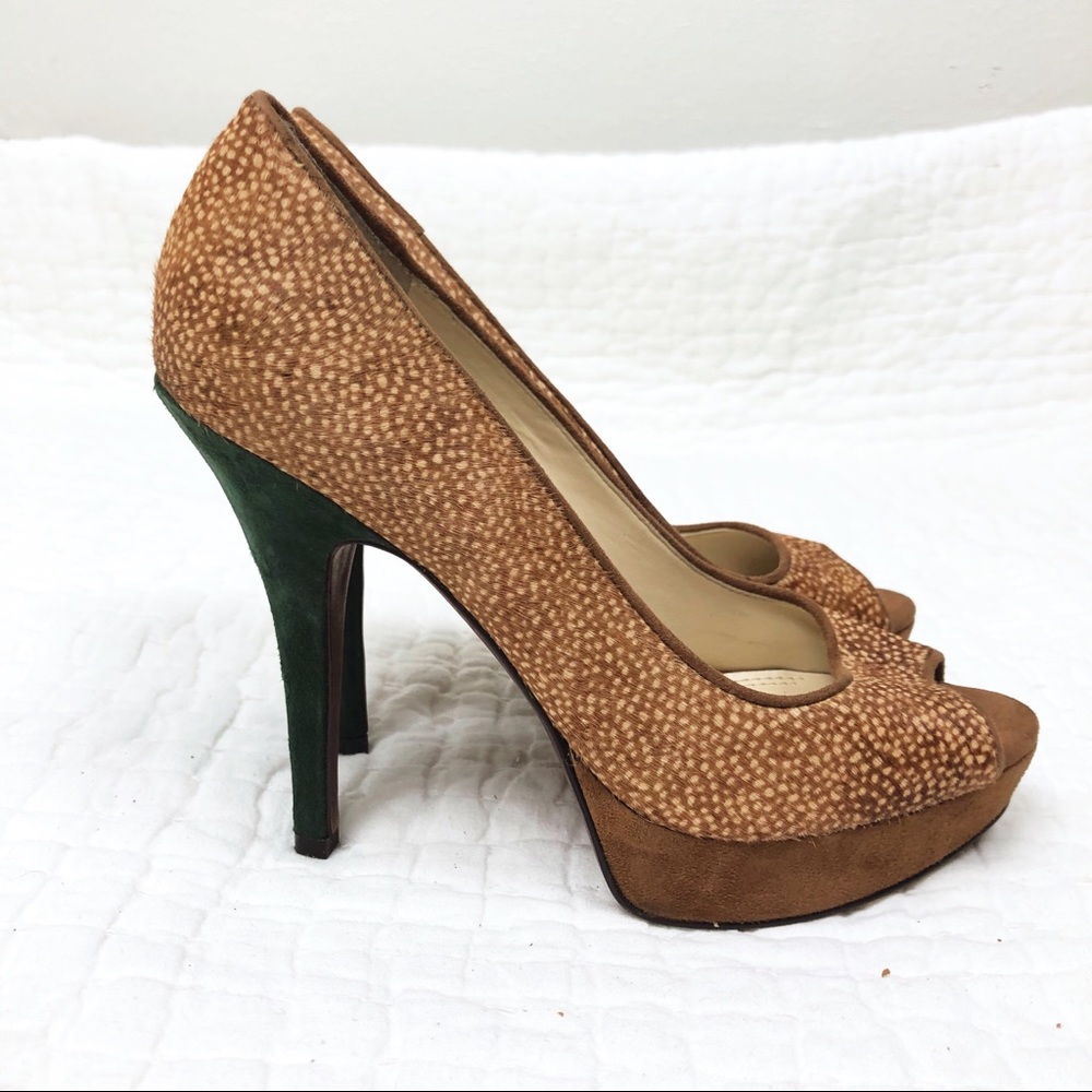 Peep Toed Heels with Emerald Heel